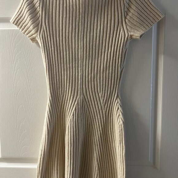 H&M Cream Knit Short Sleeve Dress - Picture 3 of 5